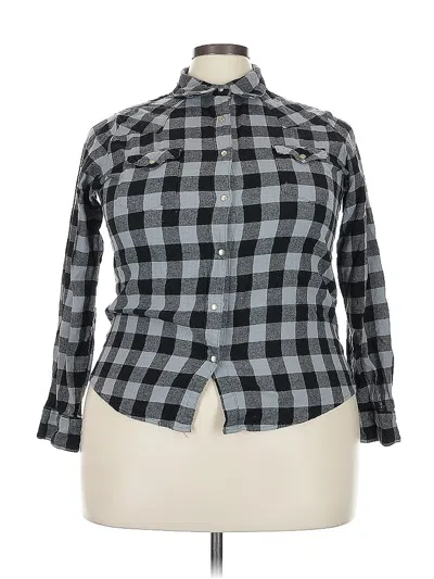 Pre-owned Wrangler Jeans Co Long Sleeve Button Down Shirt In Gray