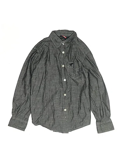 Pre-owned Wrangler Jeans Co Kids' Long Sleeve Button Down Shirt In Gray