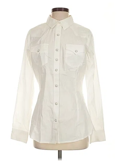 Pre-owned Wrangler Jeans Co Long Sleeve Button Down Shirt In Ivory