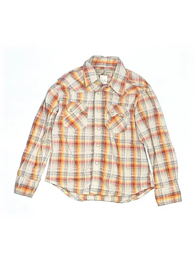 Pre-owned Wrangler Jeans Co Kids' Long Sleeve Button Down Shirt In Orange