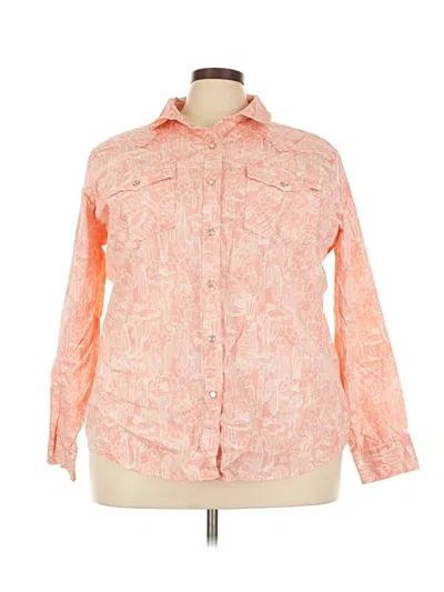 Pre-owned Wrangler Jeans Co Long Sleeve Button Down Shirt In Orange