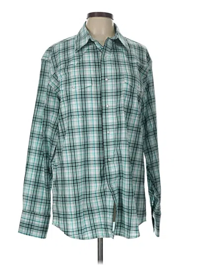 Wrangler Jeans Co Long Sleeve Button Down Shirt In Teal