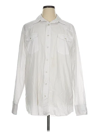 Pre-owned Wrangler Jeans Co Long Sleeve Button Down Shirt In White