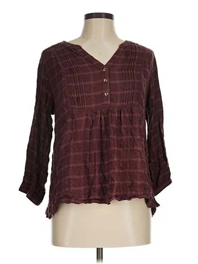 Pre-owned Wrangler Jeans Co Long Sleeve Henley Shirt In Burgundy