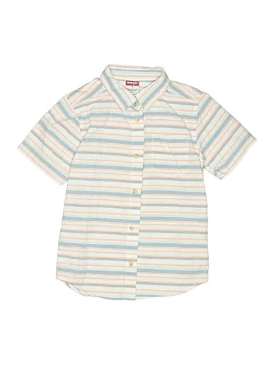 Pre-owned Wrangler Jeans Co Kids' Short Sleeve Button Down Shirt In Blue