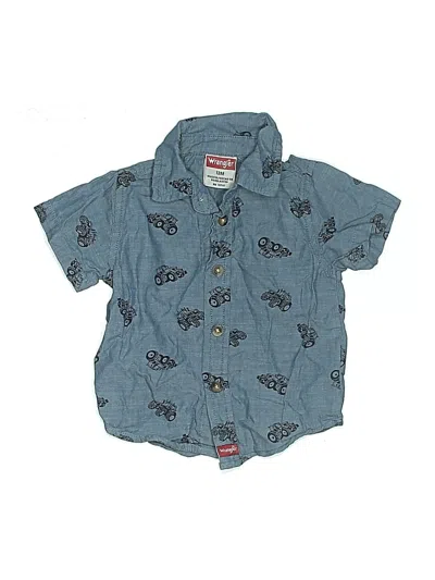 Pre-owned Wrangler Jeans Co Babies' Short Sleeve Button Down Shirt In Blue
