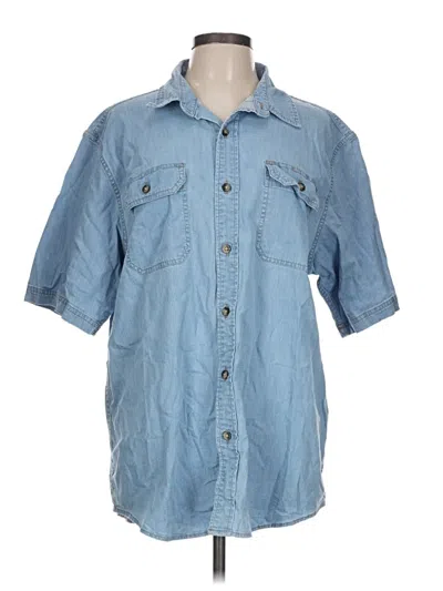 Pre-owned Wrangler Jeans Co Short Sleeve Button Down Shirt In Blue