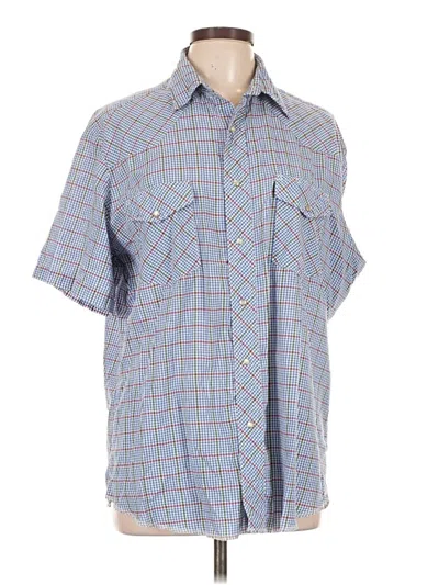 Pre-owned Wrangler Jeans Co Short Sleeve Button Down Shirt In Blue