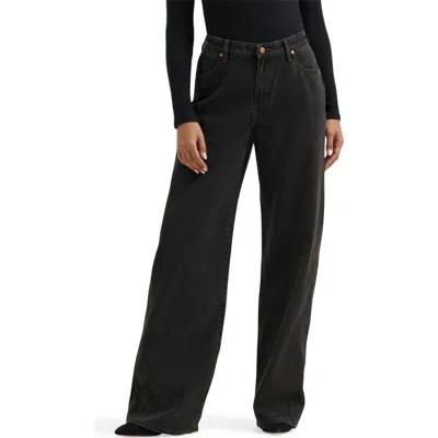 Wrangler Joey High Waist Wide Leg Jeans In Black