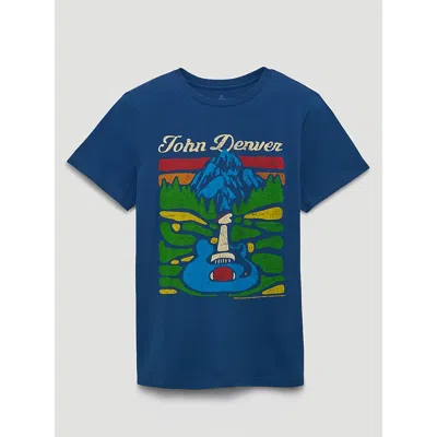 Wrangler John Denver Trails Reg Fit Graphic Tee In Dark Blue
