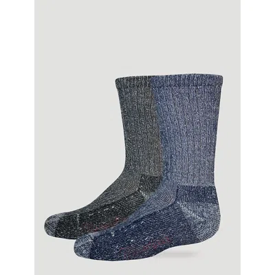 Wrangler Kid's Crew Socks (2-pack) In Assorted In Blue