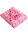 Wrangler Knockin Boots Ultra Soft Plush Fleece-reversible Throw Blanket In Pink
