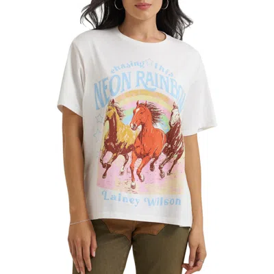 Wrangler Lainey Wilson Chasing This Neon Rainbow Graphic Tee In White