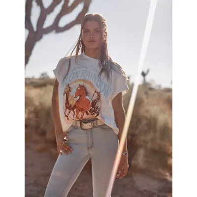 Wrangler Lainey Wilson X  Neon Rainbow Girlfriend Tee In White In Multi