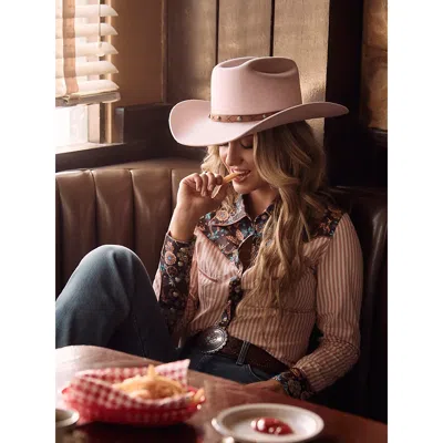 Wrangler Lainey Wilson X  Prairie Print Western Snap Shirt In Light Mahogany In Pink