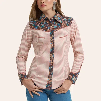Wrangler X Lainey Wilson Prairie Print Western Snap Shirt In Multi