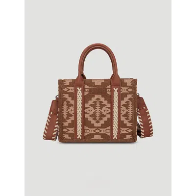 Wrangler Laser Cut Southwestern Small Tote In Brown