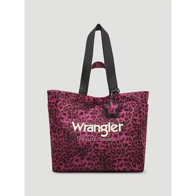 Wrangler Leopard Print Canvas Tote In Purple