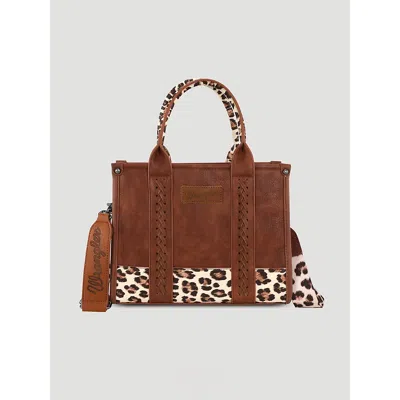 Wrangler Leopard Print Small Tote In Leopard Brown
