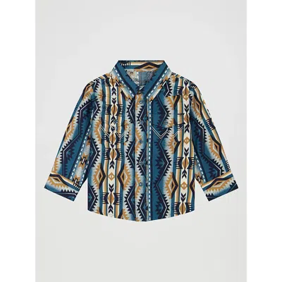 Wrangler Kids' Little Boy's Checotah Long Sleeve Western Snap Shirt In High Desert In Brown