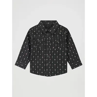 Wrangler Kids' Little Boy's Long Sleeve Print Western Snap Shirt In Black