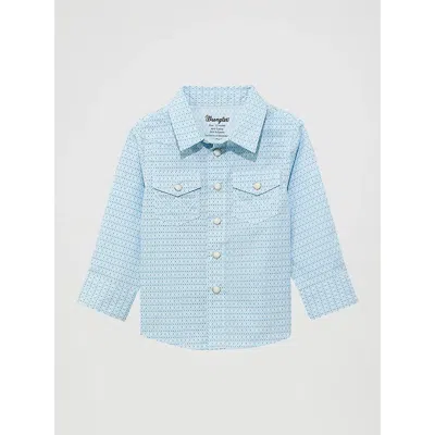 Wrangler Kids' Little Boy's Long Sleeve Print Western Snap Shirt In Diamond Blue
