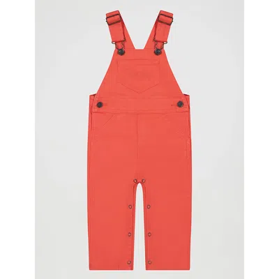 Wrangler Kids' Little Girl's Colorwash Denim Overalls In Pink In Red