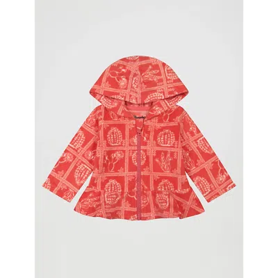 Wrangler Kids' Little Girl's Fleece Graphic Full Zip Ruffle Hem Hoodie In Pink In Orange