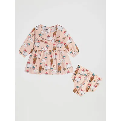 Wrangler Kids' Little Girl's Long Sleeve Western Print Dress In Pink