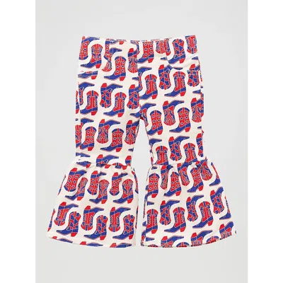 Wrangler Kids' Little Girl's Print Ruffle Flare Jean In Casey In Multi