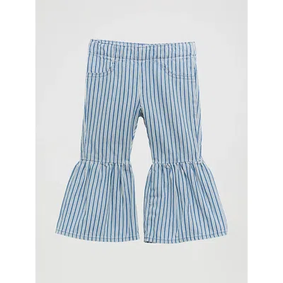 Wrangler Kids' Little Girl's Print Ruffle Flare Jean In Jayda In Blue