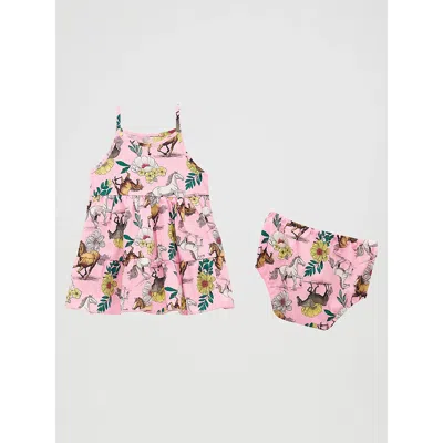 Wrangler Kids' Little Girl's Printed Tiered Dress In Prancing Pink