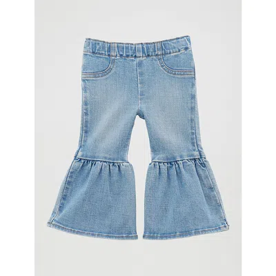 Wrangler Kids' Little Girl's Ruffle Leg Flare Jean In Sky In Blue