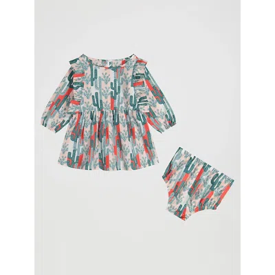 Wrangler Kids' Little Girl's Ruffle Yoke Dress In Pink In Multi