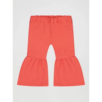 Wrangler Kids' Little Girl's Vibrant Ruffle Leg Flare Jean In Pink In Orange