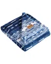 Wrangler Logan Stripe Ultra Soft Plush Fleece Reversible Throw Blanket In Blue