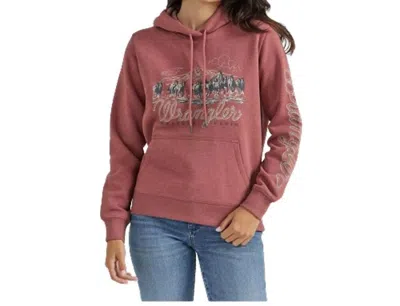 Wrangler Logo Hoodie In Rouge