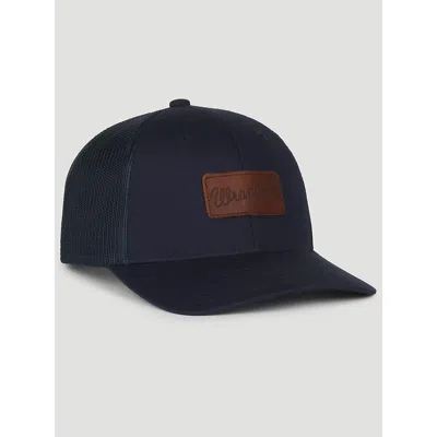 Wrangler Logo Mesh Hat In Navy In Blue