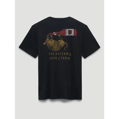 Wrangler Lone Star Armadillo Back Graphic T-shirt In Washed Black