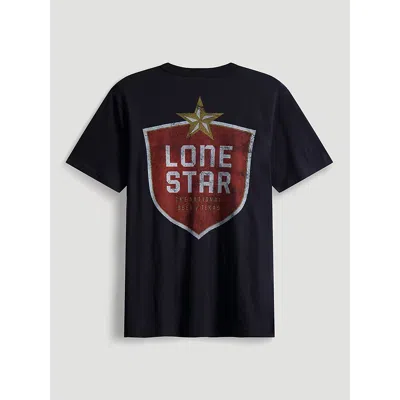 Wrangler Lone Star Texas Beer Back Graphic T-shirt In Washed Black