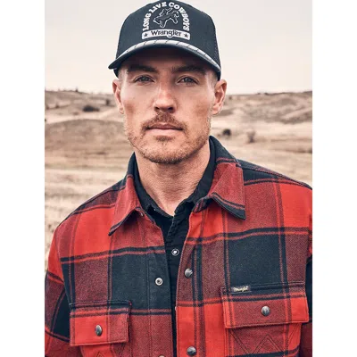 Wrangler Long Live Cowboys Trucker Baseball Cap In Black