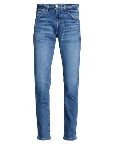 Wrangler Man Jeans Blue Size 33w-32l Cotton, Polyacrylic, Elastane
