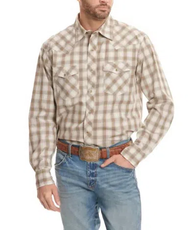 Wrangler Men's 20x Advanced Comfort Snap Shirt In Sand In Brown