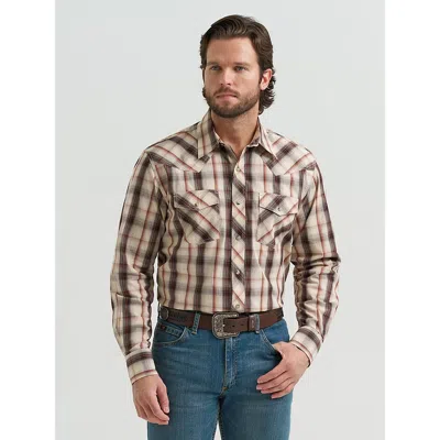 Wrangler Men's 20x® Competition Advanced Comfort Long Sleeve Two Pocket Western Snap Shirt In Golden Brown
