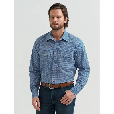 Wrangler Men's 20x® Competition Advanced Comfort Long Sleeve Two Pocket Western Snap Shirt In Midnight Blue