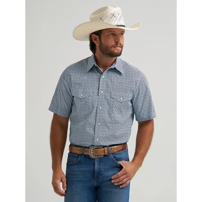 Wrangler Men's 20x® Competition Advanced Comfort Short Sleeve Western Snap Shirt In Blue Roads