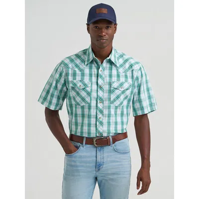 Wrangler Men's 20x® Competition Advanced Comfort Short Sleeve Western Snap Shirt In Springy Green