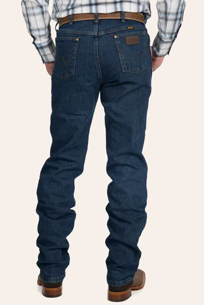 Wrangler Men's Advanced Comfort Cowboy Cut Mid Stone Wash Regular Fit Jean In Blue