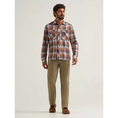 Wrangler Men's All Terrain Cargo Fleece Lined Pant In Fallen Rock In Brown