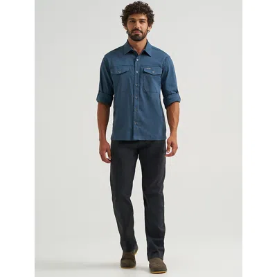 Wrangler Men's All Terrain Cargo Fleece Lined Pant In Jet Black In Blue